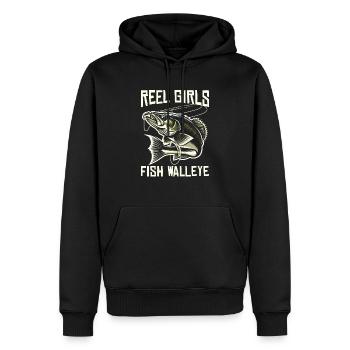 Zander Angeln Fischfänger Fischer - Männer Premium Bio Hoodie - Schwarz - Vorne - Nico (187cm)