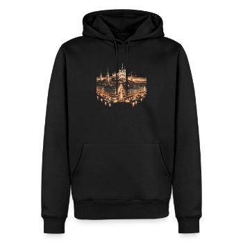 Lyon France Voyage Vacances Touriste J’aime Lyon - Sweat à capuche Premium bio Homme - noir - Devant - Nico (187cm)