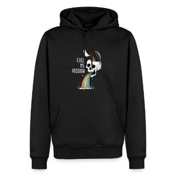 Alimentez ma passion - Amateurs de café - Sweat à capuche Premium bio Homme - noir - Devant - Nico (187cm)