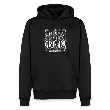 Granada Spanien Reisen Urlaub Granada Skyline - Männer Premium Bio Hoodie - Schwarz - Vorne - Nico (187cm)