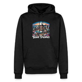 Seoul Südkorea Land Reisen Urlaub Koreanisch - Männer Premium Bio Hoodie - Schwarz - Vorne - Nico (187cm)