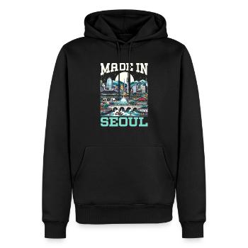 Seoul Südkorea Land Reisen Urlaub Koreanisch - Männer Premium Bio Hoodie - Schwarz - Vorne - Nico (187cm)