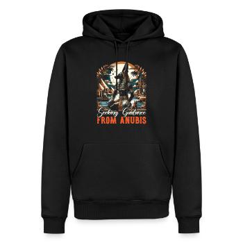 Anubis Mythologie égyptienne Pyramide Égypte ancienne - Sweat à capuche Premium bio Homme - noir - Devant - Nico (187cm)
