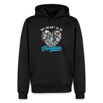 Héraklion Grèce Voyage Vacances Patrimoine Grec - Sweat à capuche Premium bio Homme - noir - Devant - Nico (187cm)