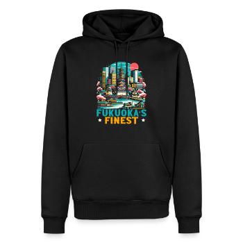 Fukuoka Japon Voyage à la campagne Vacances Japonais - Sweat à capuche Premium bio Homme - noir - Devant - Nico (187cm)