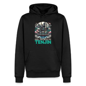 Fukuoka Japon Voyage à la campagne Vacances Japonais - Sweat à capuche Premium bio Homme - noir - Devant - Nico (187cm)