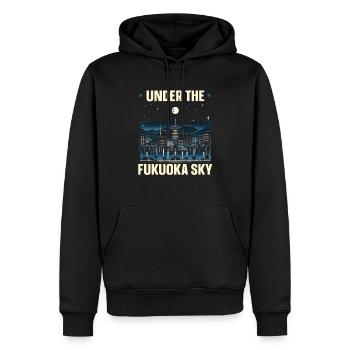Fukuoka Japon Pays Voyage Vacances Japonais - Sweat à capuche Premium bio Homme - noir - Devant - Nico (187cm)