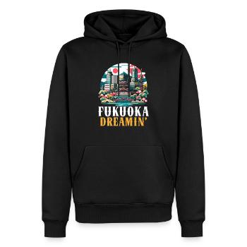 Fukuoka Japon Voyage à la campagne Vacances Japonais - Sweat à capuche Premium bio Homme - noir - Devant - Nico (187cm)
