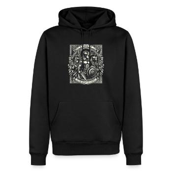 Trojanischer Krieg Krieger Antikes Griechenland Griechische Mythologie - Männer Premium Bio Hoodie - Schwarz - Vorne - Nico (187cm)