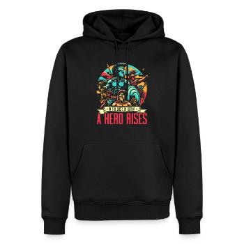 Trojanischer Krieg Krieger Antikes Griechenland Griechische Mythologie - Männer Premium Bio Hoodie - Schwarz - Vorne - Nico (187cm)