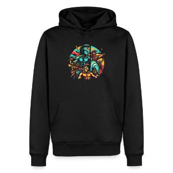 Trojanischer Krieg Krieger Antikes Griechenland Griechische Mythologie - Männer Premium Bio Hoodie - Schwarz - Vorne - Nico (187cm)