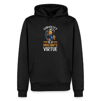 Blaugold Ara Papagei Vogel Liebhaber Ornithologie - Männer Premium Bio Hoodie - Schwarz - Vorne - Nico (187cm)