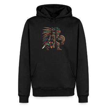 Aztekischer Krieger Mexikanische Azteken-Zivilisation - Männer Premium Bio Hoodie - Schwarz - Vorne - Nico (187cm)