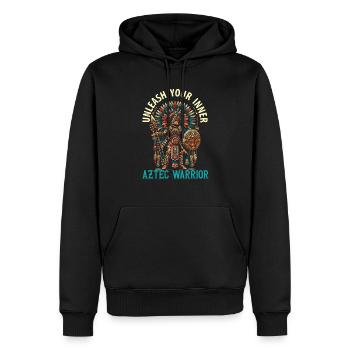 Aztekischer Krieger Mexikanische Azteken-Zivilisation - Männer Premium Bio Hoodie - Schwarz - Vorne - Nico (187cm)
