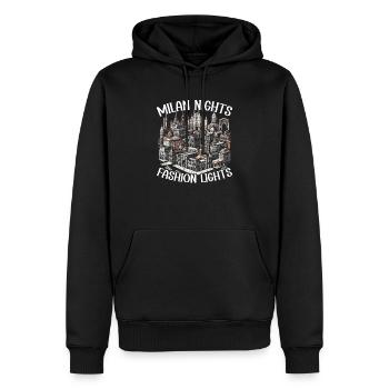 Milan Italie Voyage Vacances Italie Milan Skyline - Sweat à capuche Premium bio Homme - noir - Devant - Nico (187cm)