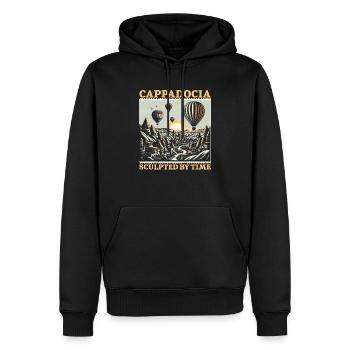 Cappadoce Turquie Voyage Vacances J’aime Istanbul - Sweat à capuche Premium bio Homme - noir - Devant - Nico (187cm)