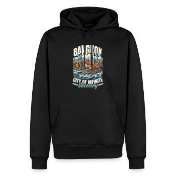 Bangkok Thaïlande Voyage Vacances Langue thaïlandaise - Sweat à capuche Premium bio Homme - noir - Devant - Nico (187cm)