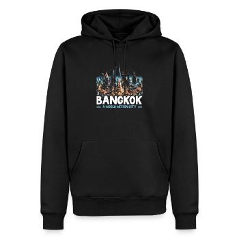 Bangkok Thaïlande Voyage Vacances Langue thaïlandaise - Sweat à capuche Premium bio Homme - noir - Devant - Nico (187cm)