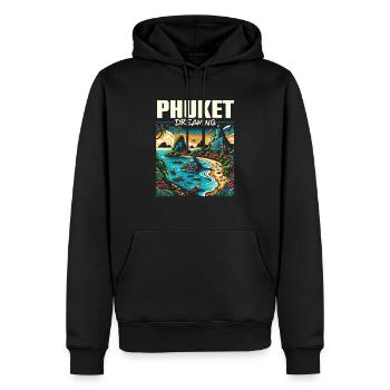 Phuket Thailand Travel Vacation Thai I Love Phuket - Men’s Premium Organic Hoodie - black - Front - Nico (187cm)