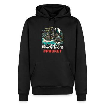 Phuket Thailand Travel Vacation Thai I Love Phuket - Men’s Premium Organic Hoodie - black - Front - Nico (187cm)