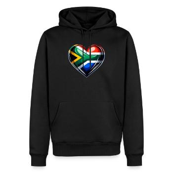 Fierté de l’Afrique du Sud Johannesburg Drapeau sud-africain - Sweat à capuche Premium bio Homme - noir - Devant - Nico (187cm)
