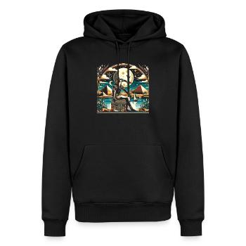 Thoth Ägyptische Mythologie Diety Ibis Altes Ägypten - Männer Premium Bio Hoodie - Schwarz - Vorne - Nico (187cm)