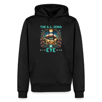 Oeil d’Horus Mythologie égyptienne Symbole ancien - Sweat à capuche Premium bio Homme - noir - Devant - Nico (187cm)
