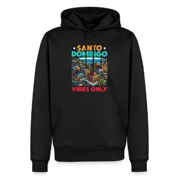 Saint-Domingue République Dominicaine Voyage Vacances - Sweat à capuche Premium bio Homme - noir - Devant - Nico (187cm)