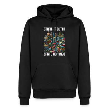 Saint-Domingue République Dominicaine Voyage Vacances - Sweat à capuche Premium bio Homme - noir - Devant - Nico (187cm)