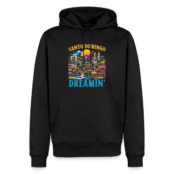 Saint-Domingue République Dominicaine Voyage Vacances - Sweat à capuche Premium bio Homme - noir - Devant - Nico (187cm)
