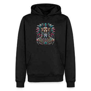 Aztekischer Jaguar Krieger Aztekische Kultur Indigen - Männer Premium Bio Hoodie - Schwarz - Vorne - Nico (187cm)