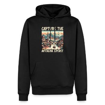 Antalya Turquie Voyage Vacances J’aime la Turquie - Sweat à capuche Premium bio Homme - noir - Devant - Nico (187cm)