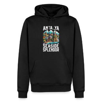 Antalya Turquie Voyage Vacances J’aime la Turquie - Sweat à capuche Premium bio Homme - noir - Devant - Nico (187cm)