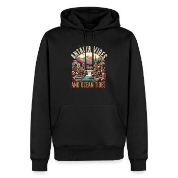 Antalya Turquie Voyage Vacances J’aime la Turquie - Sweat à capuche Premium bio Homme - noir - Devant - Nico (187cm)