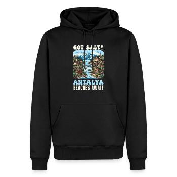 Antalya Turquie Voyage Vacances J’aime la Turquie - Sweat à capuche Premium bio Homme - noir - Devant - Nico (187cm)
