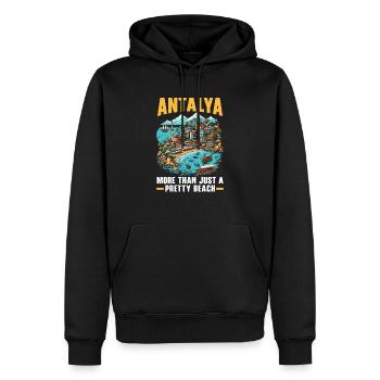 Antalya Turquie Voyage Vacances J’aime la Turquie - Sweat à capuche Premium bio Homme - noir - Devant - Nico (187cm)