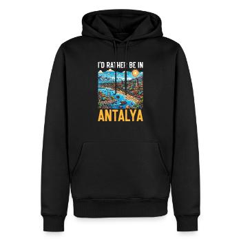 Antalya Turquie Voyage Vacances J’aime la Turquie - Sweat à capuche Premium bio Homme - noir - Devant - Nico (187cm)