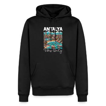Antalya Turquie Voyage Vacances J’aime la Turquie - Sweat à capuche Premium bio Homme - noir - Devant - Nico (187cm)