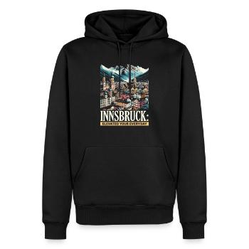 Innsbruck Autriche Voyage Vacances Autrichien - Sweat à capuche Premium bio Homme - noir - Devant - Nico (187cm)