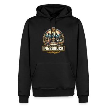Innsbruck Autriche Voyage Vacances Autrichien - Sweat à capuche Premium bio Homme - noir - Devant - Nico (187cm)