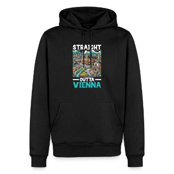 Vienne, Autriche, Voyage, Vacances, Pays, Autriche - Sweat à capuche Premium bio Homme - noir - Devant - Nico (187cm)