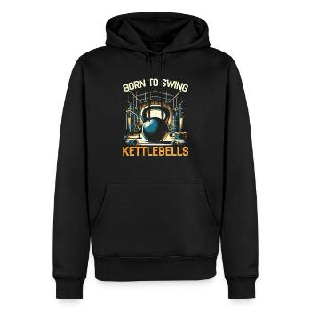 Kettlebell Workout Fitness Journey Bodybuilder - Sweat à capuche Premium bio Homme - noir - Devant - Nico (187cm)