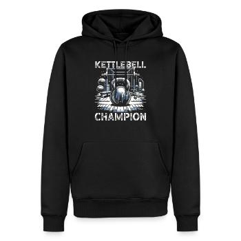 Kettlebell Workout Fitness Journey Bodybuilder - Sweat à capuche Premium bio Homme - noir - Devant - Nico (187cm)