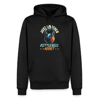 Kettlebell Workout Fitness Journey Bodybuilder - Sweat à capuche Premium bio Homme - noir - Devant - Nico (187cm)