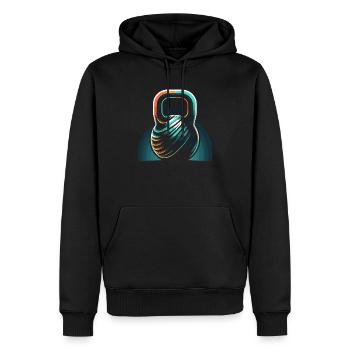 Kettlebell Workout Fitness Journey Bodybuilder - Sweat à capuche Premium bio Homme - noir - Devant - Nico (187cm)