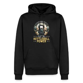 Kettlebell Workout Fitness Journey Bodybuilder - Sweat à capuche Premium bio Homme - noir - Devant - Nico (187cm)