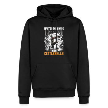 Kettlebell Workout Fitness Journey Bodybuilder - Sweat à capuche Premium bio Homme - noir - Devant - Nico (187cm)