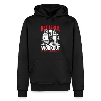 Kettlebell Workout Fitness Journey Bodybuilder - Sweat à capuche Premium bio Homme - noir - Devant - Nico (187cm)