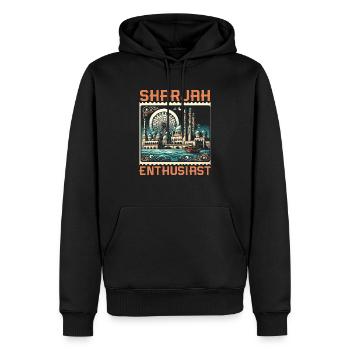 Sharjah Émirats arabes unis Voyage vacances Émirats arabes unis - Sweat à capuche Premium bio Homme - noir - Devant - Nico (187cm)