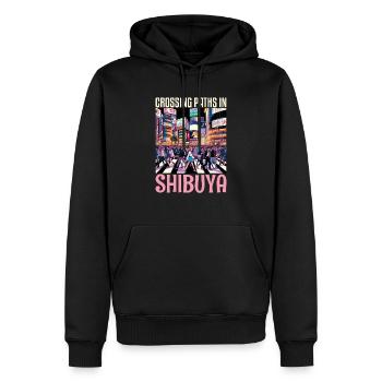 Shibuya Crossing Japan Reise Urlaub Japanisch - Männer Premium Bio Hoodie - Schwarz - Vorne - Nico (187cm)
